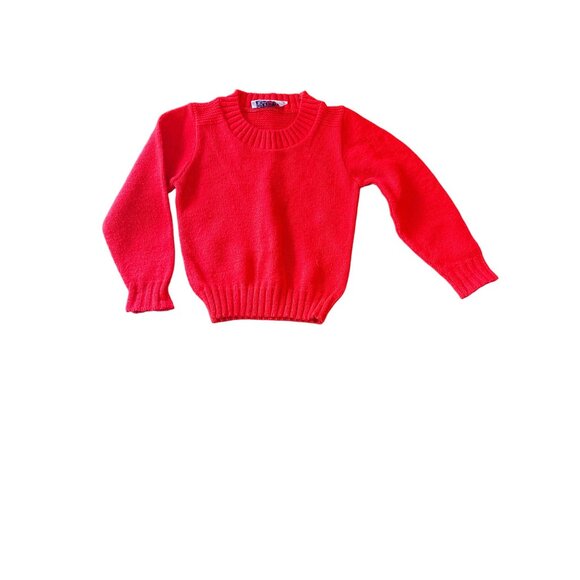 Vintage 80s Florence Eiseman Red Knit Sweater For Toddlers 3T - Picture 1 of 3